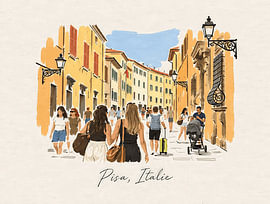 Shopping street in Pisa, Italy