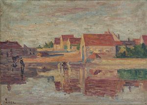 Maximilien Luce, Dorf an einem Fluss, 1900