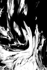 Abstract vloeistof zwart wit