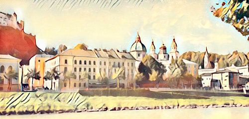 Aan de oevers van de Salzach, Salzburg