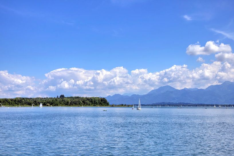 Uitzicht op Chiemsee van Roith Fotografie