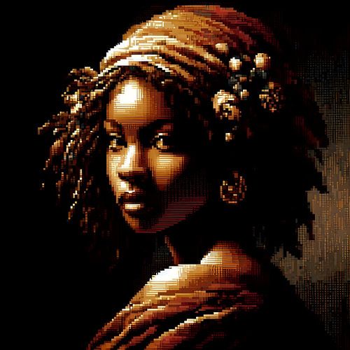 PixelArt Vrouw Hoofddoek