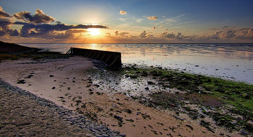 Storm surge barrier at the Wadden Sea by peterheinspictures
