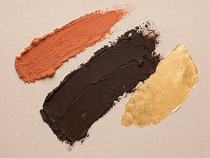 Modern Minimalistisch in terracotta, bruin en goud (Impasto)