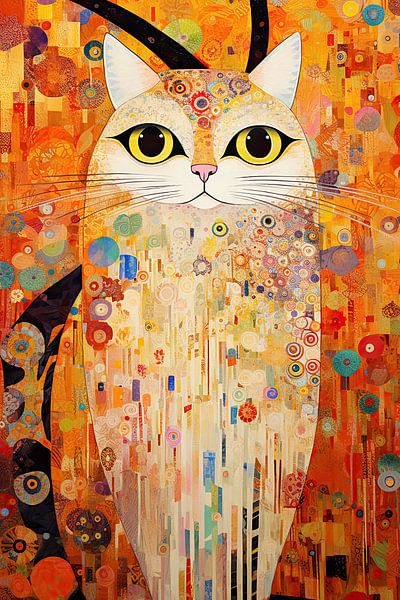 Portrait abstrait d'un chat par Bert Nijholt