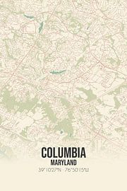 Alte Karte von Columbia (Maryland), USA. von Ortsdrucke