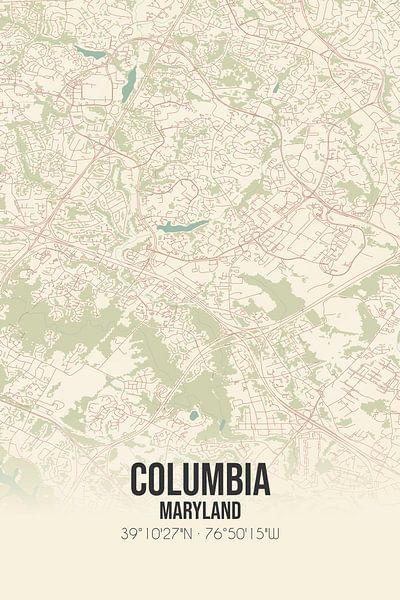 Vintage map of Columbia (Maryland), USA. by Prints of Place