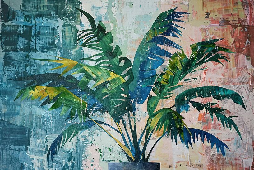 Green Leaves | Plant with Colour Background by Flower Studio