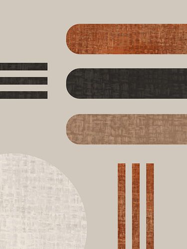 Minimalistische retro wanddecoratie – set van 4 prints