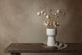 Minimalistisches Stillleben mit getrockneten Mohnblumen von Mayra Fotografie