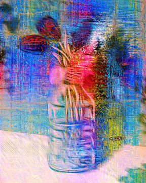 Tulpen Vase moderner Expressionismus von Mad Dog Art