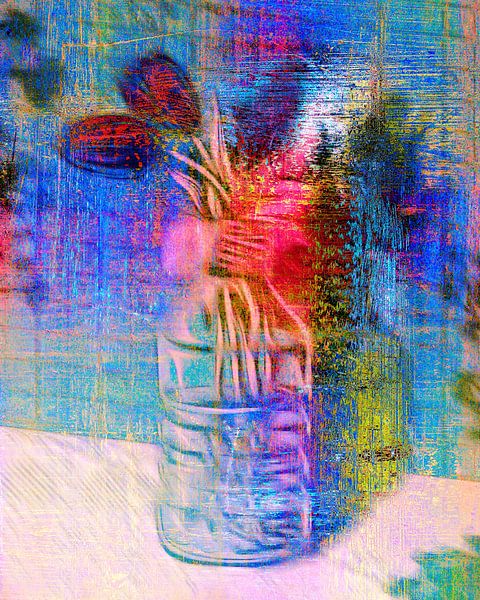 Tulips Vase Modern Expressionism by Mad Dog Art