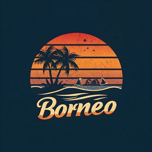 Escapade au coucher du soleil à Bornéo : Les vibrations rétro de l'île tropicale sur Kurator_Things