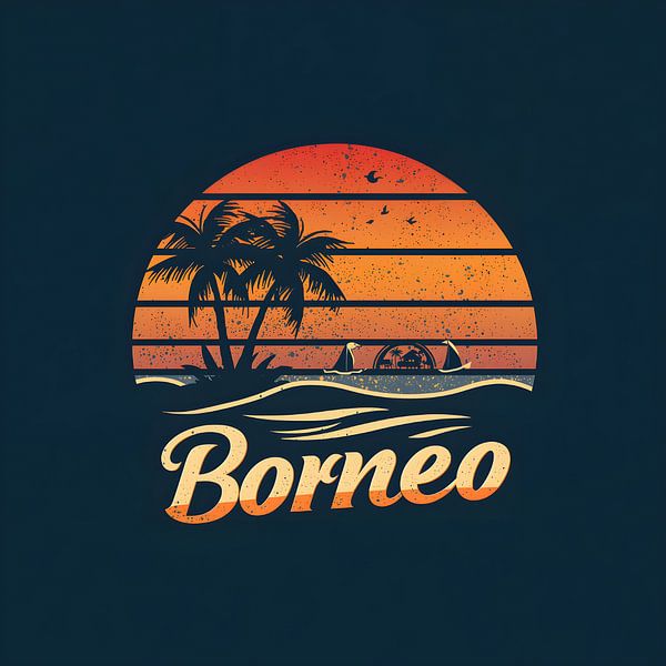 Borneo Sunset Escape: Retro Tropical Island Vibes von Kurator_Things