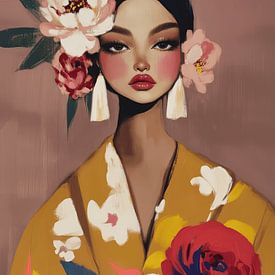 Colourful modern portrait by Carla Van Iersel