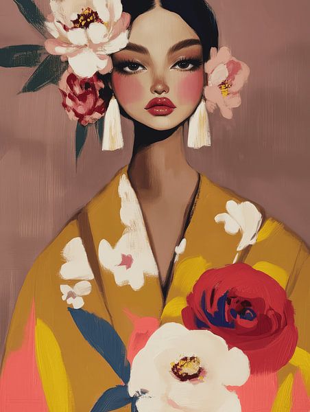 Colourful modern portrait by Carla Van Iersel