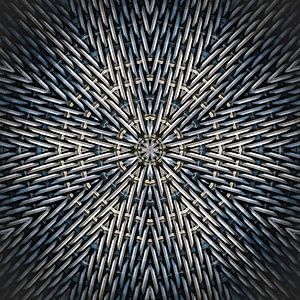 Mandala blau und grau