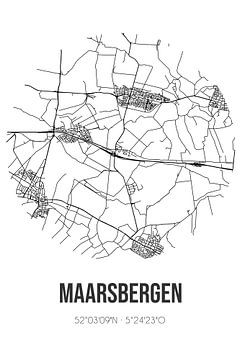 Maarsbergen (Utrecht) | Landkaart | Zwart-wit van MijnStadsPoster