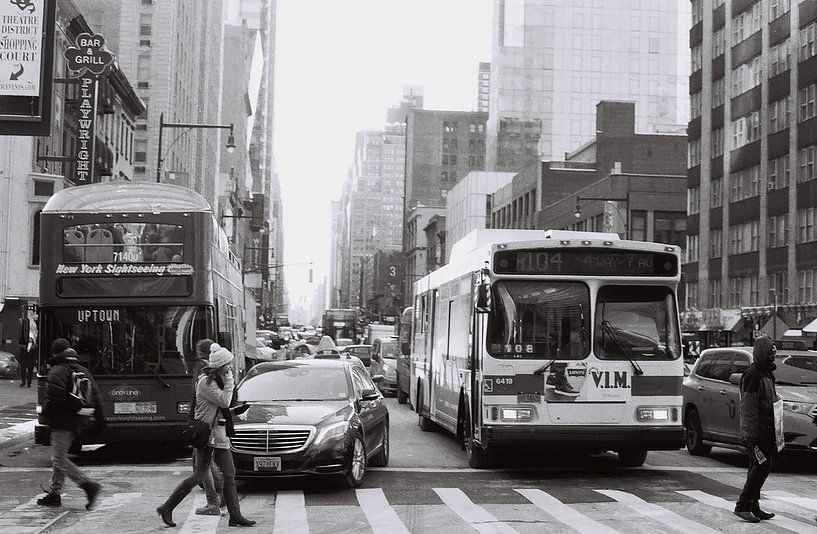 Straat in New York, VS (analoog) van Lisa Berkhuysen