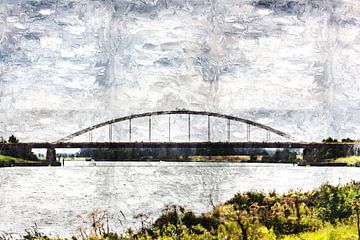 De Slaakbrug tussen De Heen en Sint-Philipsland (Brabant en Zeeland) (kunst) van Art by Jeronimo