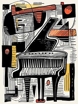 Jazz Piano Stijl Abstract van TOAN TRAN