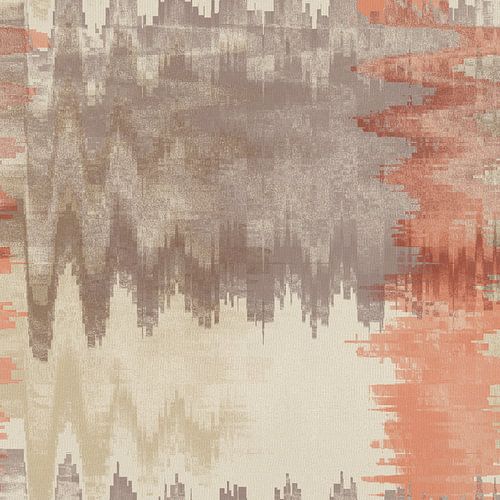 Abstract patroon in retrostijl. Terracotta, taupe, beige ikat.