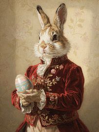 Portrait classique d'un élégant lapin de Pâques