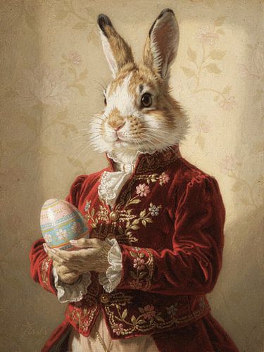 Portrait classique d'un élégant lapin de Pâques
