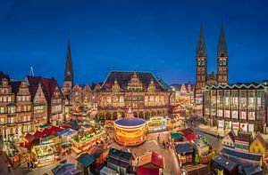 Kerstmarkt in Bremen, Duitsland van Michael Abid