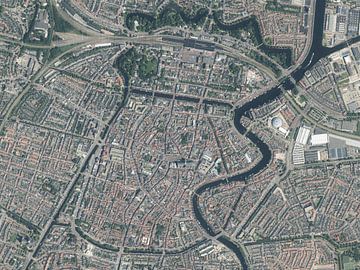 Luchtfoto van het centrum van Haarlem van Maps Are Art