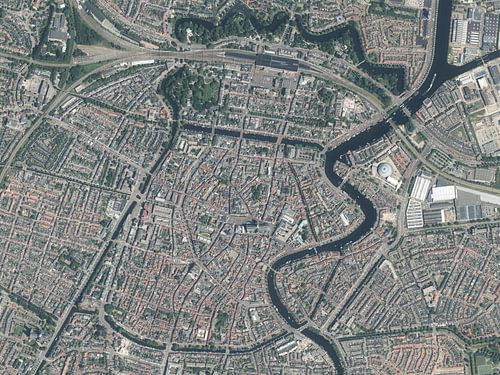 Luchtfoto van het centrum van Haarlem