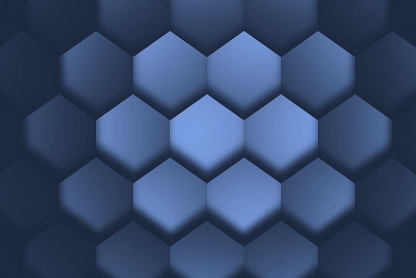 Orthokuben blau von Jörg Hausmann