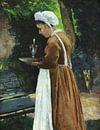 Die Dienstmagd, Camille Pissarro. von Meisterhafte Meister Miniaturansicht