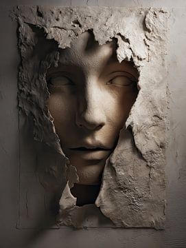 surrealistische wanddecoratie gezicht of torso