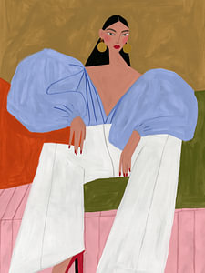 stilvolles Frauenporträt, moderne Modeillustration