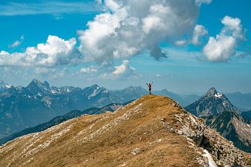 Uitzicht op de Reuttner en Tiroolse Alpen van Leo Schindzielorz