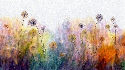 Modernes Gemälde von Löwenzahn