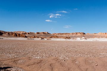 Sand and rock landscape of the moon valley (Valle de la Luna) in the Atac by WorldWidePhotoWeb