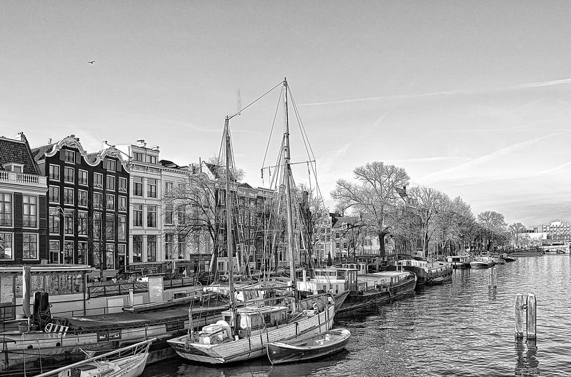 A ship at the Amstel-river Amsterdam. by Don Fonzarelli