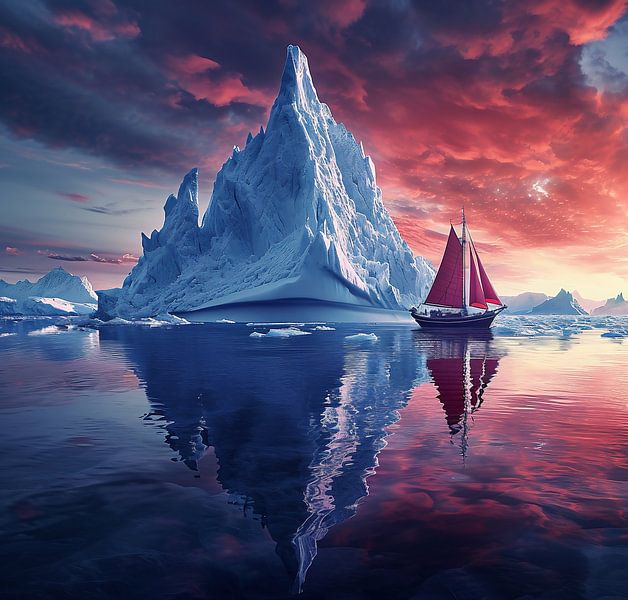 Eismeer von fernlichtsicht
