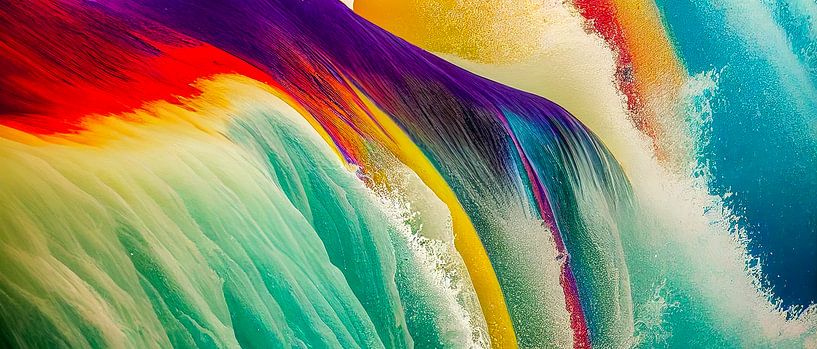 Panorama d'une vague colorée Illustration par Animaflora PicsStock