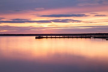 Sunset at the jetty by Louise Poortvliet