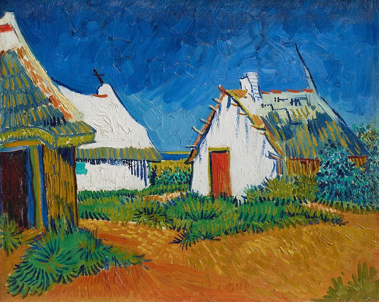 Weiße Hütten in Saintes-Maries, Vincent van Gogh von Meesterlijcke Meesters