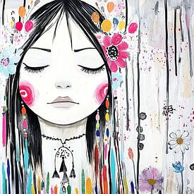 Meditatie Vrouw | Vrouw Met Droomcatcher van Zen en Meer