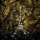 Digital-Art Eiffelturm | gold  van Melanie Viola thumbnail