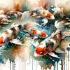 Bunte Koi-Fische im Teich von Chromatic Fusion Studio