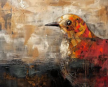 Moderne Vogel van Abstract Schilderij