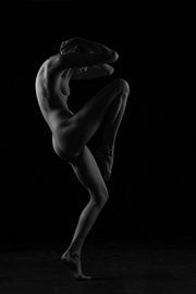 Artistic nude expression in low-key and black-and-white