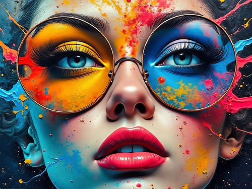 Colourful portrait of a woman