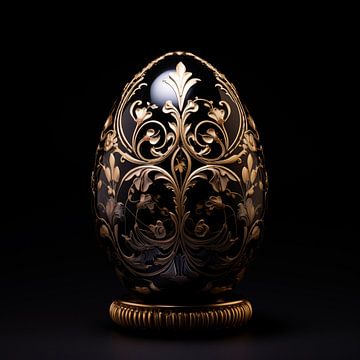 Fabergé-Ei gold/schwarz mit hohem Kontrast von TheXclusive Art